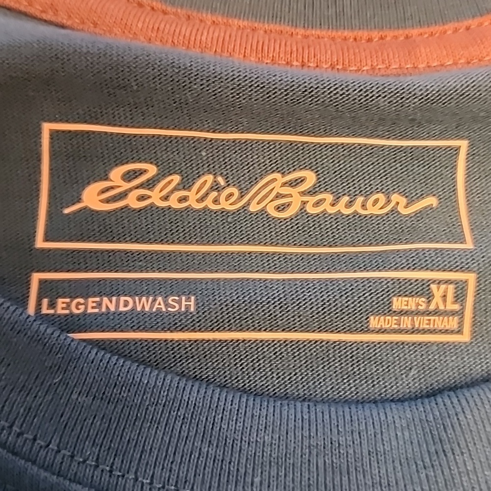 NWT Eddie Bauer Blue Short Sleeve Tee Casual Fit - Picture 4 of 10